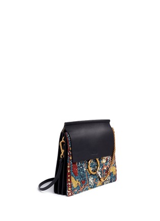 Figure View - Click To Enlarge - CHLOÉ - 'Faye' medium tapestry jacquard panel leather shoulder bag