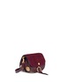 Detail View - Click To Enlarge - CHLOÉ - 'Kurtis' mini suede flap leather crossbody saddle bag