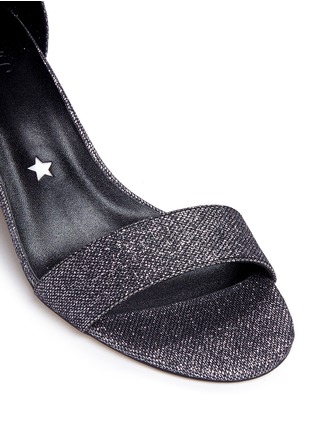 Detail View - Click To Enlarge - PEDDER RED - Glitter mesh strap block heel sandals