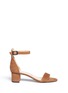 Main View - Click To Enlarge - PEDDER RED - Block heel ankle strap suede sandals