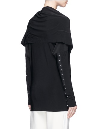 Back View - Click To Enlarge - NORMA KAMALI - Snap button foldover cape collar jacket
