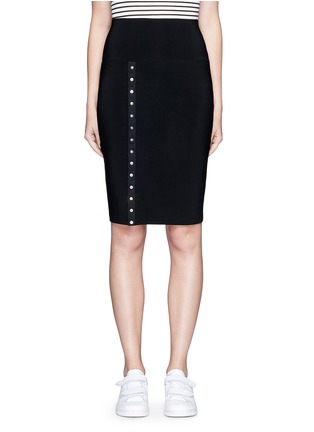 Main View - Click To Enlarge - NORMA KAMALI - Snap button front jersey tube skirt