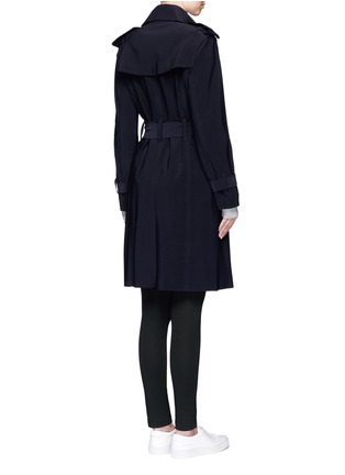 Back View - Click To Enlarge - NORMA KAMALI - Tie waist bonded jersey trench coat