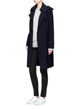 Figure View - Click To Enlarge - NORMA KAMALI - Tie waist bonded jersey trench coat