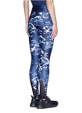 Back View - Click To Enlarge - WE ARE HANDSOME - 'The Cascade' tidal wave print active leggings