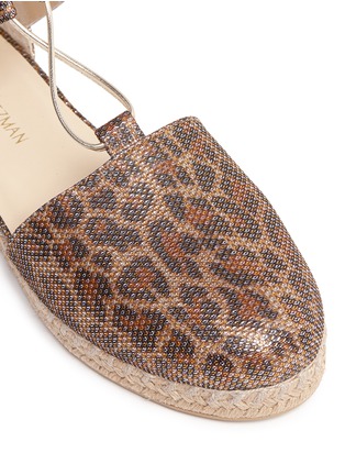 Detail View - Click To Enlarge - STUART WEITZMAN - 'Walk My Way' glitter leopard print espadrille sandals