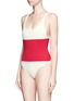 Figure View - Click To Enlarge - SOLID & STRIPED - 'The Anne-Marie' colourblock one-piece swimsuit