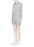 Front View - Click To Enlarge - VINCE - Linen blend utility long sleeve rompers