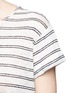 Detail View - Click To Enlarge - VINCE - Rolled sleeve double stripe linen T-shirt