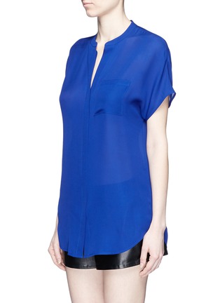Front View - Click To Enlarge - VINCE - Cap sleeve silk chiffon blouse