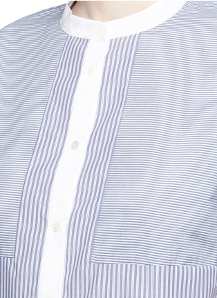 Detail View - Click To Enlarge - VINCE - Block stripe cotton poplin shirt dress