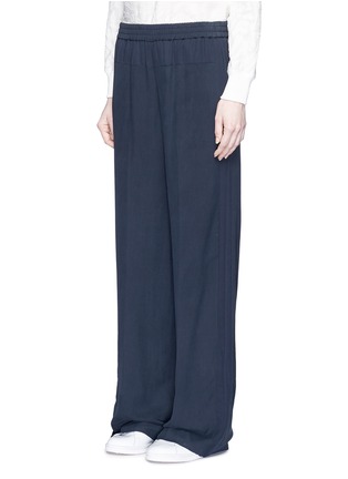 Front View - Click To Enlarge - VINCE - Elastic waist silk combo wide leg pants