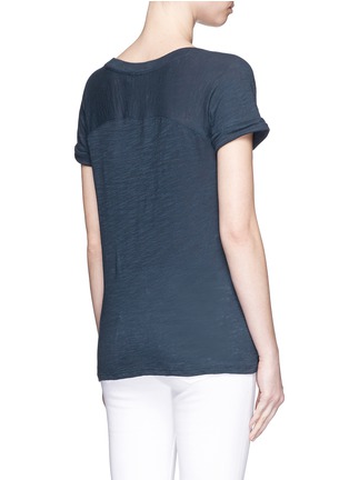 Back View - Click To Enlarge - VINCE - Rolled cuff cotton slub jersey T-shirt
