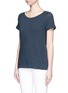 Front View - Click To Enlarge - VINCE - Rolled cuff cotton slub jersey T-shirt