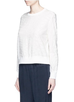 Front View - Click To Enlarge - VINCE - Burnout jacquard cotton-silk sweatshirt