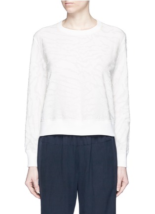 Main View - Click To Enlarge - VINCE - Burnout jacquard cotton-silk sweatshirt