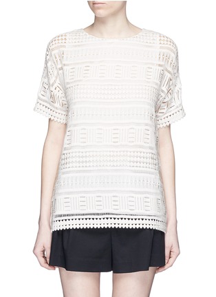 Main View - Click To Enlarge - VINCE - Geometric lace layered T-shirt
