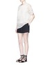 Figure View - Click To Enlarge - VINCE - Geometric lace layered T-shirt