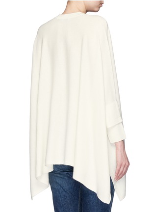 Back View - Click To Enlarge - VINCE - Rib cuff V-neck wool-cashmere poncho