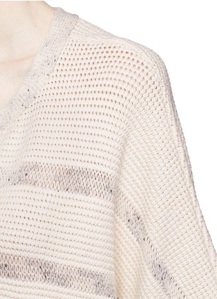 Detail View - Click To Enlarge - VINCE - Speckle stitch stripe chunky knit sweater