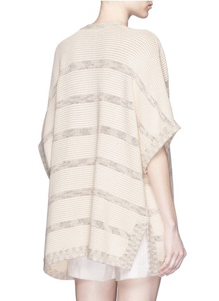Back View - Click To Enlarge - VINCE - Speckle stitch stripe chunky knit sweater