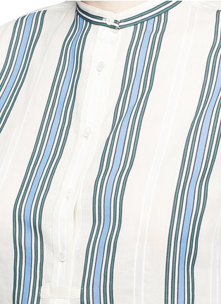 Detail View - Click To Enlarge - VINCE - Multi stripe cotton-silk Henley shirt