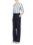 Figure View - Click To Enlarge - VINCE - Multi stripe cotton-silk Henley shirt