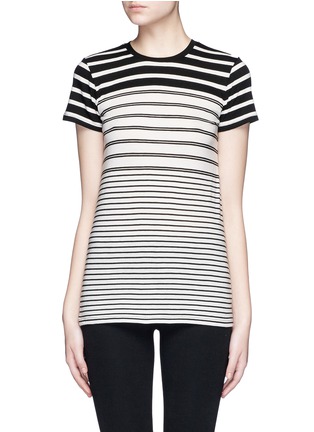 Main View - Click To Enlarge - VINCE - Ombré block stripe cotton-modal T-shirt