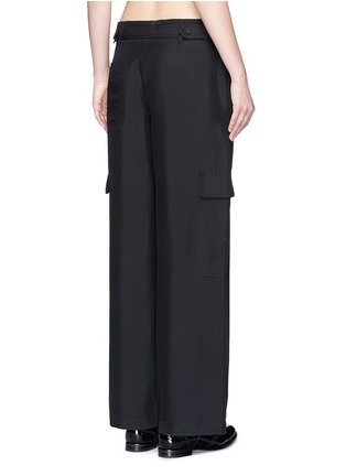 Back View - Click To Enlarge - HELMUT LANG - Dupioni silk belted cargo pants