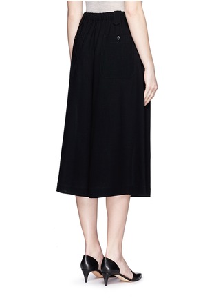 Back View - Click To Enlarge - HELMUT LANG - Wool elastic waist culottes