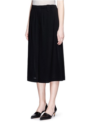 Front View - Click To Enlarge - HELMUT LANG - Wool elastic waist culottes