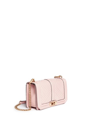 Front View - Click To Enlarge - REBECCA MINKOFF - 'Love' chevron quilted patent leather crossbody bag