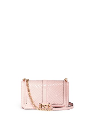 Main View - Click To Enlarge - REBECCA MINKOFF - 'Love' chevron quilted patent leather crossbody bag