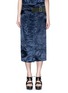 Main View - Click To Enlarge - VICTORIA BECKHAM - Crushed satin suede belt pleat skirt