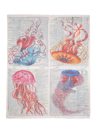 Main View - Click To Enlarge - FALIERO SARTI - 'Meduse' jellyfish dictionary print silk-modal scarf