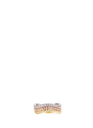Main View - Click To Enlarge - CZ BY KENNETH JAY LANE - Cubic zirconia pavé wavy three ring set