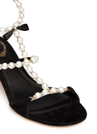 Detail View - Click To Enlarge - RENÉ CAOVILLA - Faux pearl caged sandals