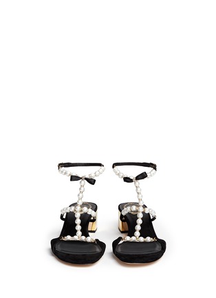 Front View - Click To Enlarge - RENÉ CAOVILLA - Faux pearl caged sandals