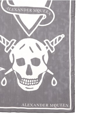 Detail View - Click To Enlarge - ALEXANDER MCQUEEN - Skull tattoo silk chiffon scarf