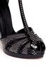 Detail View - Click To Enlarge - ALEXANDER MCQUEEN - Eyelet stud mix leather peep toe sandals