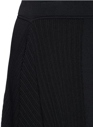 Detail View - Click To Enlarge - NEIL BARRETT - Engineered rib knit asymmetric flare skirt
