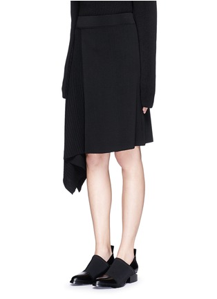Front View - Click To Enlarge - NEIL BARRETT - Engineered rib knit asymmetric flare skirt