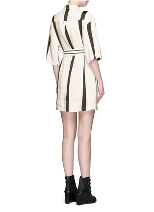Back View - Click To Enlarge - ACNE STUDIOS - 'Cabell' variegated stripe sash tie dress