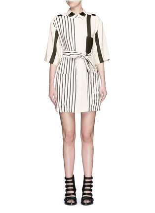 Main View - Click To Enlarge - ACNE STUDIOS - 'Cabell' variegated stripe sash tie dress