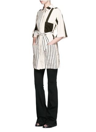Figure View - Click To Enlarge - ACNE STUDIOS - 'Cabell' variegated stripe sash tie dress