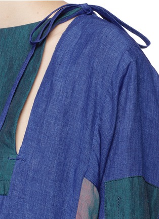 Detail View - Click To Enlarge - ACNE STUDIOS - 'Caiola' patchwork linen shirting dress