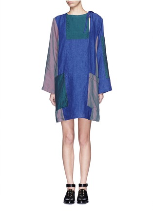 Main View - Click To Enlarge - ACNE STUDIOS - 'Caiola' patchwork linen shirting dress