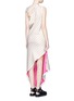 Back View - Click To Enlarge - ACNE STUDIOS - Slash back frayed cotton-linen asymmetric dress