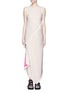 Main View - Click To Enlarge - ACNE STUDIOS - Slash back frayed cotton-linen asymmetric dress
