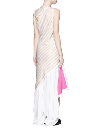 Figure View - Click To Enlarge - ACNE STUDIOS - Slash back frayed cotton-linen asymmetric dress